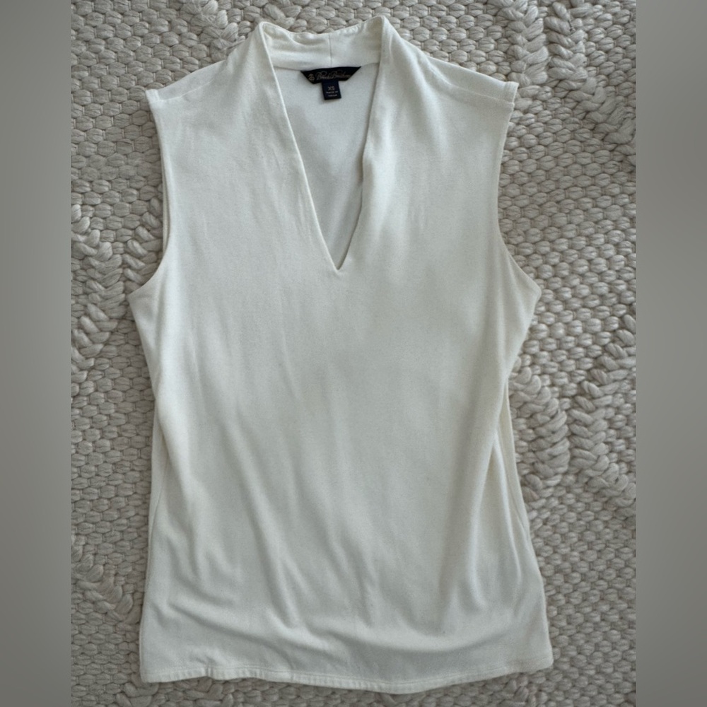 Brooks Brothers Cream V-Neck Tank Top